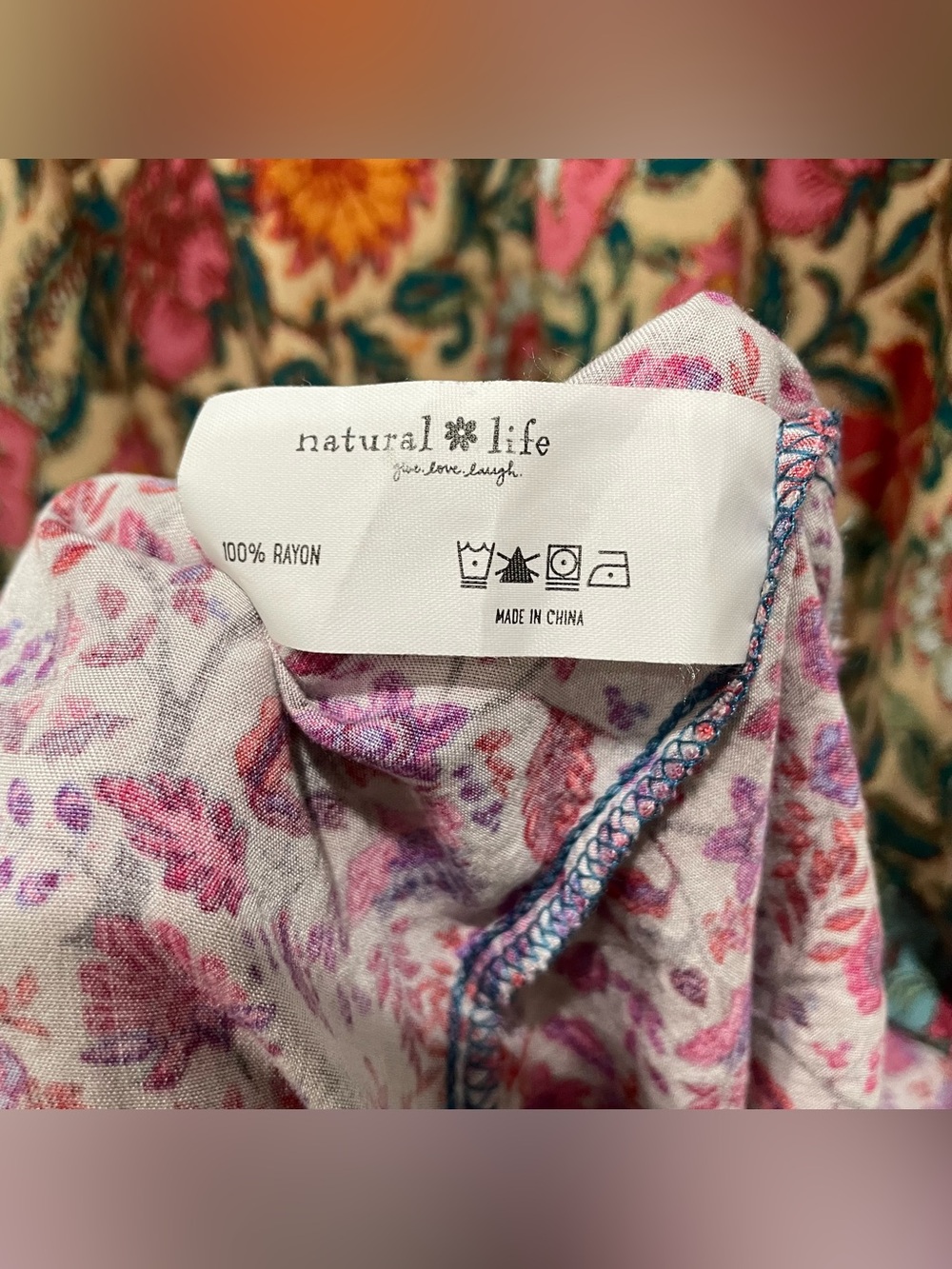 Lot 2 Natural Life Midi Dresses - Turquoise Mix & Orange Tropical Floral Boho L - Picture 8 of 16